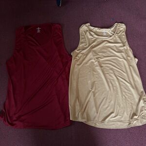 Men's Tan and Red Athletic Wear Tank Tops 3XT